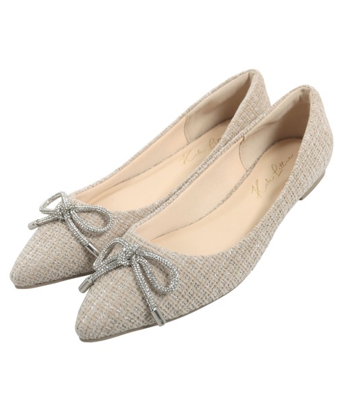 KOBE LETTUCE（コウベレタス）の「リボンビジューフラットパンプス（パンプス・レディース・ブラック系/ライトグレー系/ブルー系/ブラック系その他/ベージュ系/ワイン系・LL/S/M/L）」の18枚目の写真