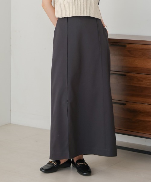 Bab（バブ）の「【nao×Bab】【S・Mサイズ展開】ジップスリットＩラインスカート（スカート・レディース・アイボリー/グレー/ブラウン・S/M）」の2枚目の写真