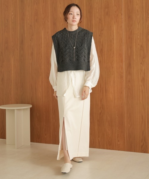 Bab（バブ）の「【nao×Bab】【S・Mサイズ展開】ジップスリットＩラインスカート（スカート・レディース・アイボリー/グレー/ブラウン・S/M）」の22枚目の写真