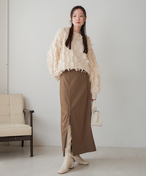 Bab（バブ）の「【nao×Bab】【S・Mサイズ展開】ジップスリットＩラインスカート（スカート・レディース・アイボリー/グレー/ブラウン・S/M）」の15枚目の写真