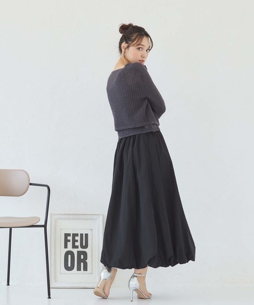fifth(フィフス)の「透かしニットアンサンブル(ニット/セーター・レディース・アイボリー/ピンク/チャコールグレー・M)」の12枚目の写真