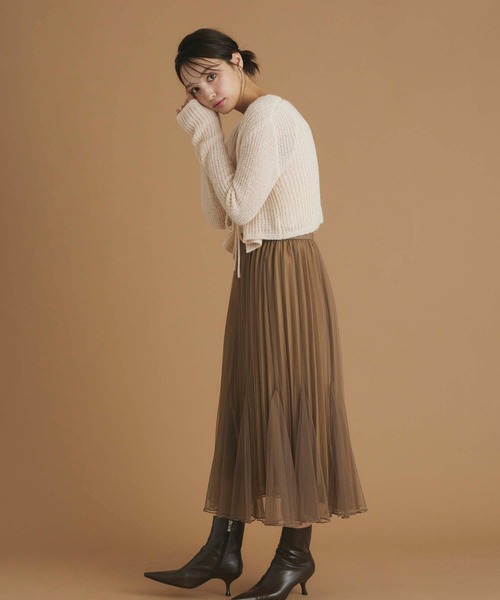 fifth(フィフス)の「透かしニットアンサンブル(ニット/セーター・レディース・アイボリー/ピンク/チャコールグレー・M)」の6枚目の写真