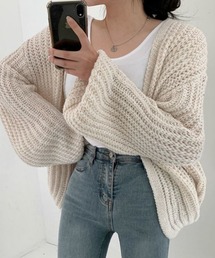 オーバーサイズ ローゲージ ボレロカーディガン