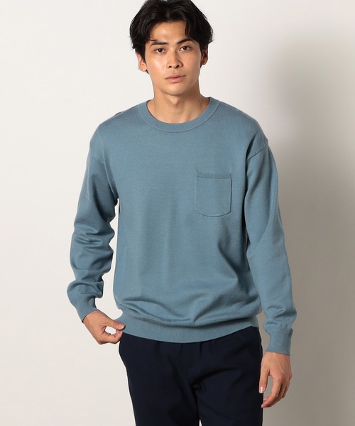 Grand PARK（グランドパーク）の「クルーネックニット（ニット/セーター・メンズ・ベージュ/ネイビー/ブルー/グレー・LARGE/MEDIUM/X-LARGE）」の4枚目の写真
