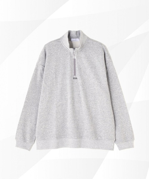 新品　ナノユニバースゴルフ　スウェット　ハーフジップ　裏毛　ベージュ　Sサイズ セール】nano universe GOLF/NUG裏毛ハーフジップスウェット