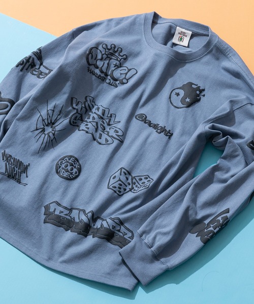 ビックシルエット 総柄 グラフィック ロンT レディース 3017 DESERT SPORTSWEAR デザートスポーツウェア 袖 プリント ロンT レディース DESERT SPORTSWEAR デザート