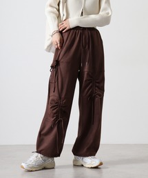 .works マシュマロタッチスエードルーシュリボンカーゴパンツ