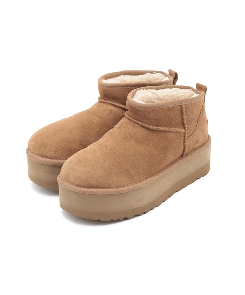 UGG(アグ)の「【UGG(アグ)】CLASSIC ULTRA MINI PLATFORM(ブーツ・レディース・キャメル/ブラック・25/24/23)」の5枚目の写真