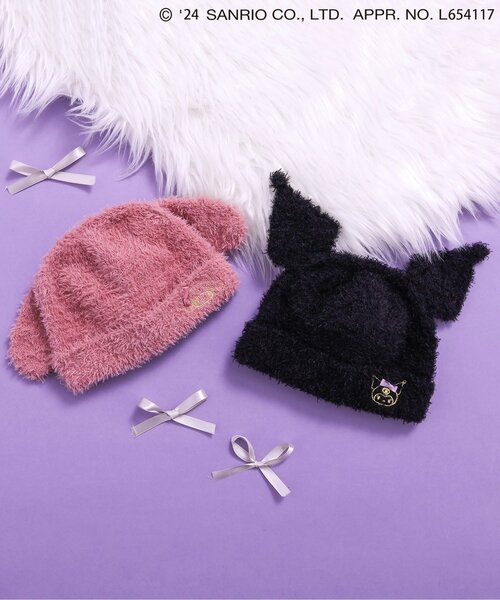 セール】WEB限定マイメロディ・クロミ/耳つきニットファーキャップ