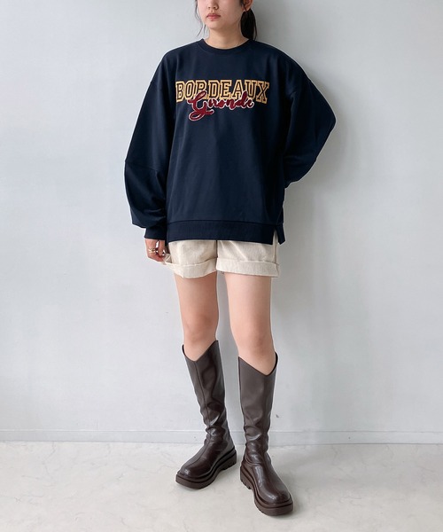 AS KNOW AS plus（アズノゥアズプラス）の「◇サガラ刺繍デザイン カレッジロゴスウェットプルオーバー（スウェット・レディース・アイボリー/ボルドー/ネイビー・FREE）」の16枚目の写真