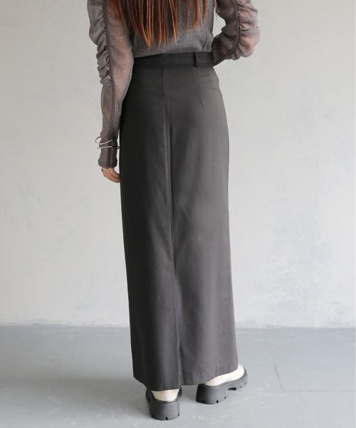 cheriella（シェリエラ）の「【cheriella】ベルト付ロングスカート BELTED LONG SKIRT（スカート・レディース・ブラック/チャコール・S/M）」の7枚目の写真