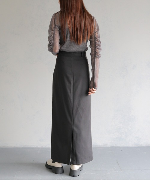 cheriella（シェリエラ）の「【cheriella】ベルト付ロングスカート BELTED LONG SKIRT（スカート・レディース・ブラック/チャコール・S/M）」の11枚目の写真