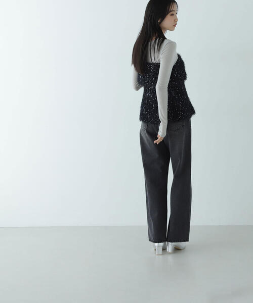 NATURAL BEAUTY BASIC(ナチュラルビューティーベーシック)の「◇ミックスシャギーニットキャミ(キャミソール・レディース・ブルー系その他/ブラック系その他・FREE)」の4枚目の写真