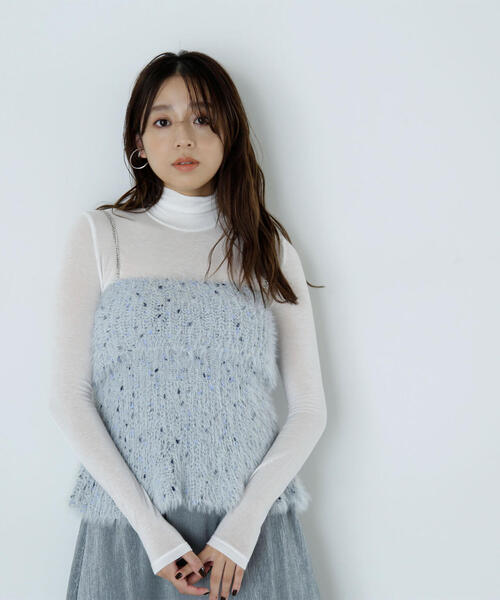 NATURAL BEAUTY BASIC(ナチュラルビューティーベーシック)の「◇ミックスシャギーニットキャミ(キャミソール・レディース・ブルー系その他/ブラック系その他・FREE)」の18枚目の写真