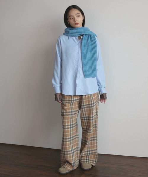 MERLOT（メルロー）の「リブニットマフラー（マフラー・レディース・イエロー/ピンク/ブルー・FREE）」の5枚目の写真