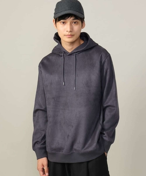 a.v.v(アーヴェヴェ)の「【春まで使える】フェイクスエードパーカー(無地)(パーカー・メンズ・チャコールグレー/ベージュ/ミント・44/46/48/50)」の2枚目の写真