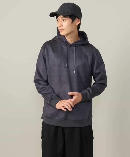 a.v.v(アーヴェヴェ)の「【春まで使える】フェイクスエードパーカー(無地)(パーカー・メンズ・チャコールグレー/ベージュ/ミント・44/46/48/50)」の6枚目の写真