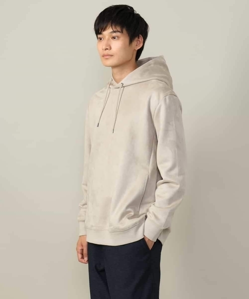 a.v.v(アーヴェヴェ)の「【春まで使える】フェイクスエードパーカー(無地)(パーカー・メンズ・チャコールグレー/ベージュ/ミント・44/46/48/50)」の7枚目の写真