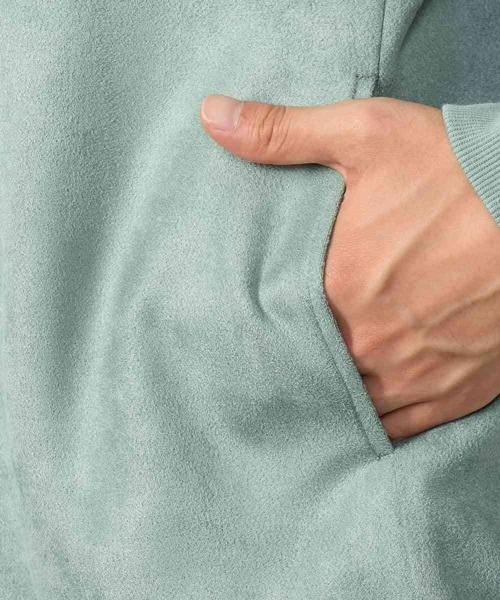 a.v.v(アーヴェヴェ)の「【春まで使える】フェイクスエードパーカー(無地)(パーカー・メンズ・チャコールグレー/ベージュ/ミント・44/46/48/50)」の13枚目の写真