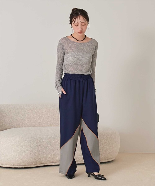 miette(ミエット)の「配色切替ジャージパンツ(その他パンツ・レディース・オフホワイト/ネイビー/ブラック・FREE)」の10枚目の写真