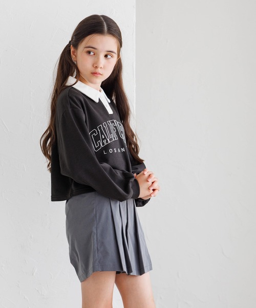 coca（coca）（コカ）の「キッズ 裏毛短丈プリントポロカラースウェットトップス（スウェット・キッズ・ブルー/ブラック/チャコール/ライトグレー・120/150/130/140）」の20枚目の写真