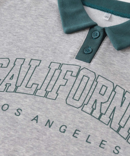 coca（coca）（コカ）の「キッズ 裏毛短丈プリントポロカラースウェットトップス（スウェット・キッズ・ブルー/ブラック/チャコール/ライトグレー・120/150/130/140）」の8枚目の写真