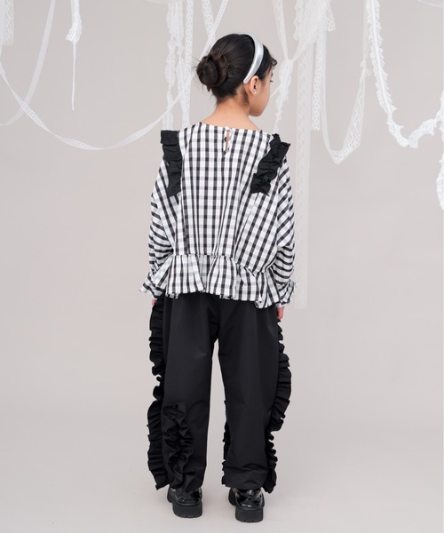 チェックドルマンスリーブフリルブラウス（シャツ/ブラウス）｜unica（ユニカ）