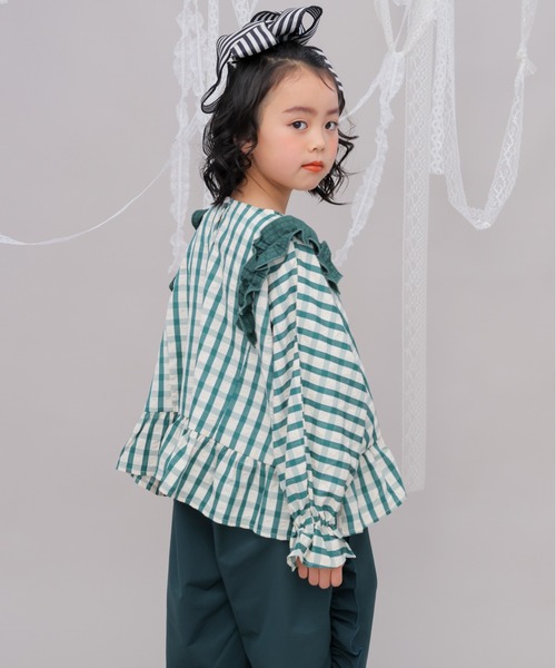 チェックドルマンスリーブフリルブラウス（シャツ/ブラウス）｜unica（ユニカ）