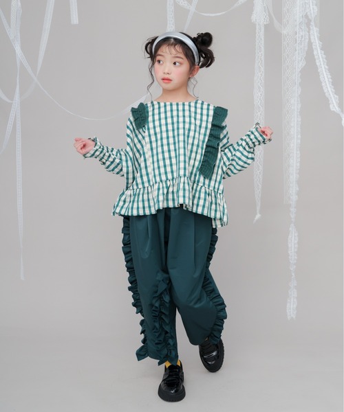 チェックドルマンスリーブフリルブラウス（シャツ/ブラウス）｜unica（ユニカ）