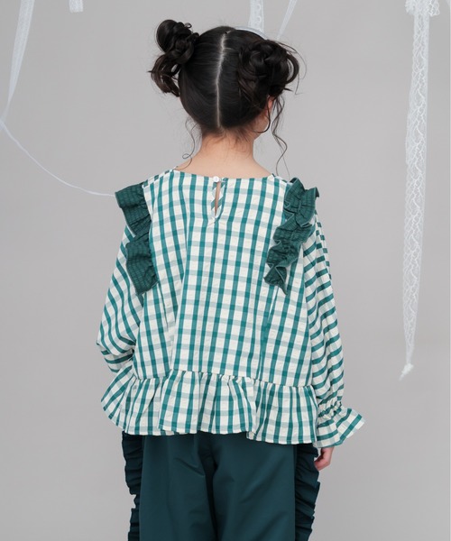チェックドルマンスリーブフリルブラウス（シャツ/ブラウス）｜unica（ユニカ）