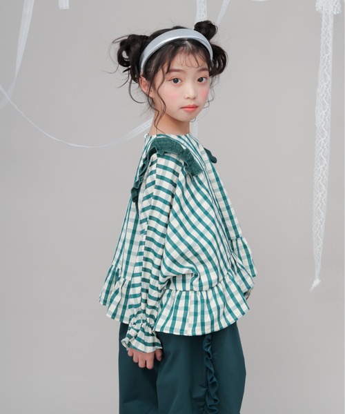 チェックドルマンスリーブフリルブラウス（シャツ/ブラウス）｜unica（ユニカ）