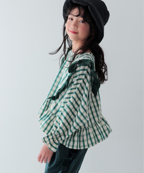 チェックドルマンスリーブフリルブラウス（シャツ/ブラウス）｜unica（ユニカ）