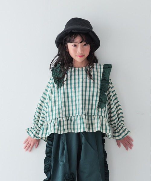 チェックドルマンスリーブフリルブラウス（シャツ/ブラウス）｜unica（ユニカ）