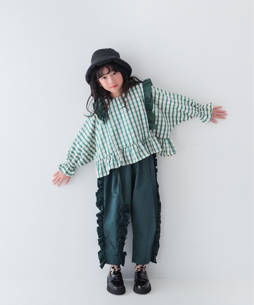 チェックドルマンスリーブフリルブラウス（シャツ/ブラウス）｜unica（ユニカ）