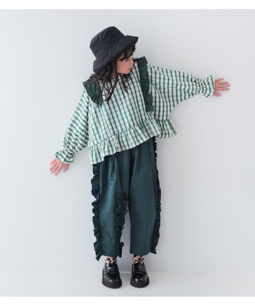 チェックドルマンスリーブフリルブラウス（シャツ/ブラウス）｜unica（ユニカ）