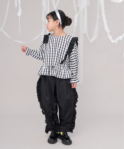 チェックドルマンスリーブフリルブラウス（シャツ/ブラウス）｜unica（ユニカ）