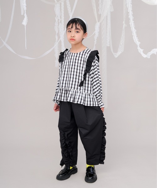 チェックドルマンスリーブフリルブラウス（シャツ/ブラウス）｜unica（ユニカ）