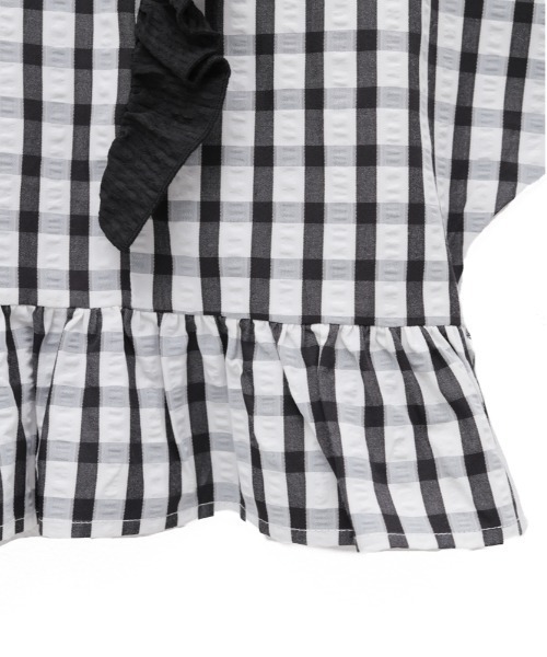 チェックドルマンスリーブフリルブラウス（シャツ/ブラウス）｜unica（ユニカ）