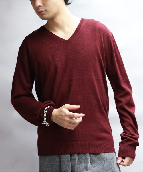8(eight)(エイト)の「カシミヤタッチVネックセーター(ニット/セーター・メンズ・ホワイト/ブラック/ベージュ/ネイビー/ワインレッド/杢グレー/グレー系その他/ブルー系その他・SMALL/MEDIUM/X-LARGE/LARGE)」の8枚目の写真