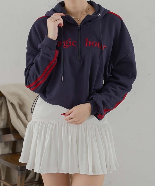 りなてぃコラボ】ハーフジップロゴスウェット/WEB/EC限定商品