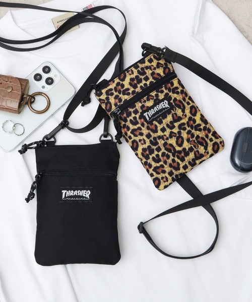THRASHER（スラッシャー）の「ミニショルダー ポーチ スマートフォン収納対応（ショルダーバッグ・メンズ・ブラック/レオパード・FREE）」の7枚目の写真