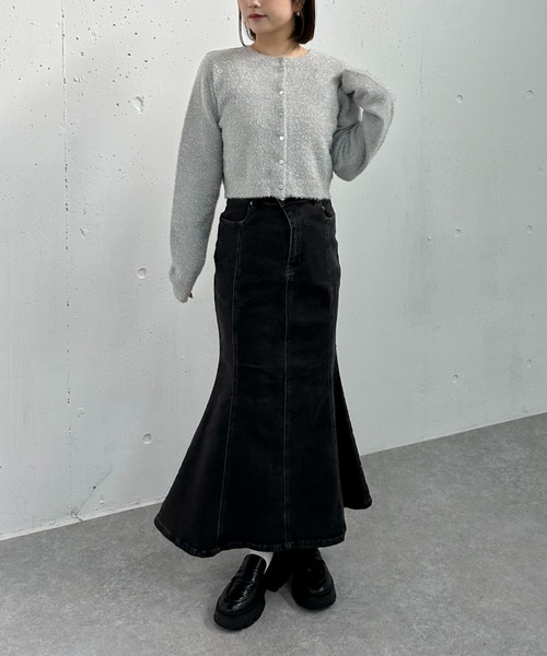 archives（アルシーヴ）の「２ＷＡＹラメフェザーコンパクトニットカーディガン（ニット/セーター・レディース・ピンク/グレー/ブルー/アイボリー・MEDIUM）」の17枚目の写真