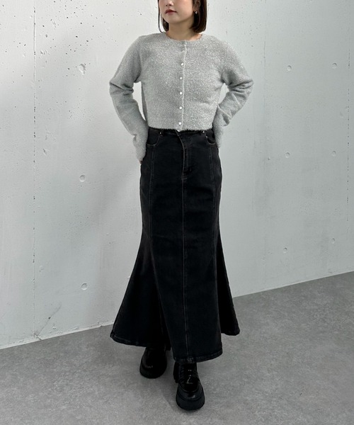 archives（アルシーヴ）の「２ＷＡＹラメフェザーコンパクトニットカーディガン（ニット/セーター・レディース・ピンク/グレー/ブルー/アイボリー・MEDIUM）」の18枚目の写真