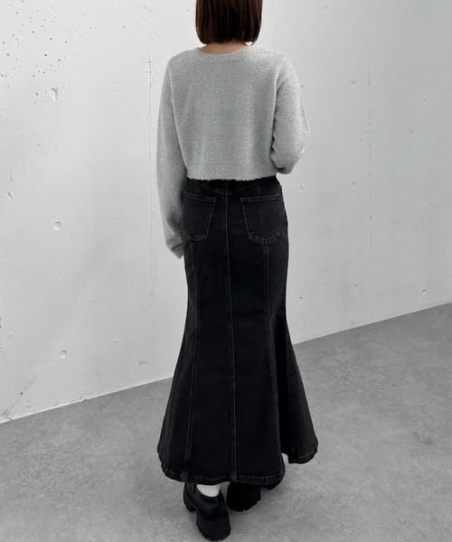 archives（アルシーヴ）の「２ＷＡＹラメフェザーコンパクトニットカーディガン（ニット/セーター・レディース・ピンク/グレー/ブルー/アイボリー・MEDIUM）」の19枚目の写真