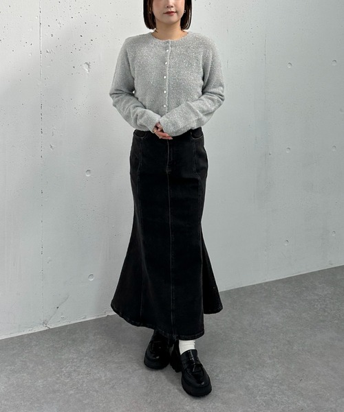 archives（アルシーヴ）の「２ＷＡＹラメフェザーコンパクトニットカーディガン（ニット/セーター・レディース・ピンク/グレー/ブルー/アイボリー・MEDIUM）」の16枚目の写真