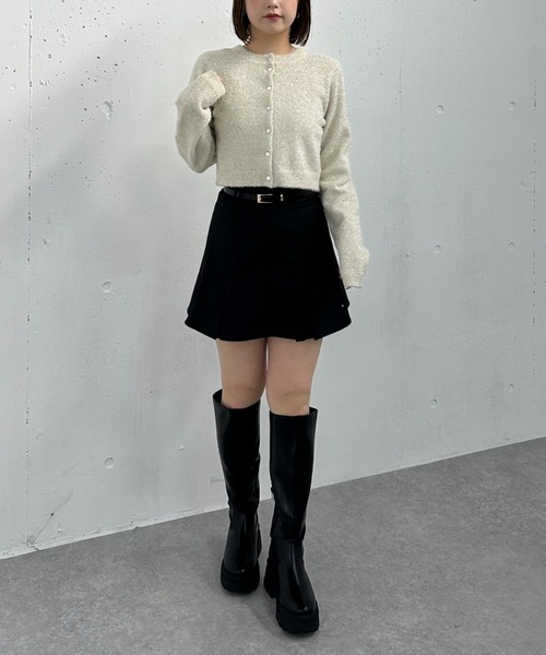 archives（アルシーヴ）の「２ＷＡＹラメフェザーコンパクトニットカーディガン（ニット/セーター・レディース・ピンク/グレー/ブルー/アイボリー・MEDIUM）」の7枚目の写真