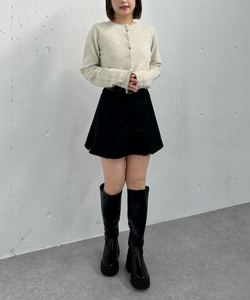 archives（アルシーヴ）の「２ＷＡＹラメフェザーコンパクトニットカーディガン（ニット/セーター・レディース・ピンク/グレー/ブルー/アイボリー・MEDIUM）」の8枚目の写真