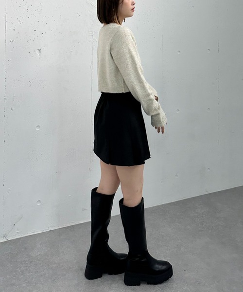 archives（アルシーヴ）の「２ＷＡＹラメフェザーコンパクトニットカーディガン（ニット/セーター・レディース・ピンク/グレー/ブルー/アイボリー・MEDIUM）」の10枚目の写真