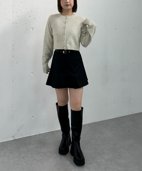 archives（アルシーヴ）の「２ＷＡＹラメフェザーコンパクトニットカーディガン（ニット/セーター・レディース・ピンク/グレー/ブルー/アイボリー・MEDIUM）」の9枚目の写真