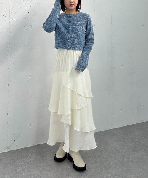 archives（アルシーヴ）の「２ＷＡＹラメフェザーコンパクトニットカーディガン（ニット/セーター・レディース・ピンク/グレー/ブルー/アイボリー・MEDIUM）」の22枚目の写真